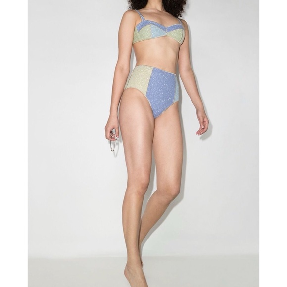 Oséree Shine Coloré High Waisted Color-Block Glitter Bikini - Picture 7 of 16